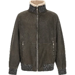 Gray Lamb Leather Leather Jacket