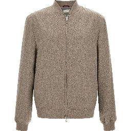 Gray Cashmere Bomber
