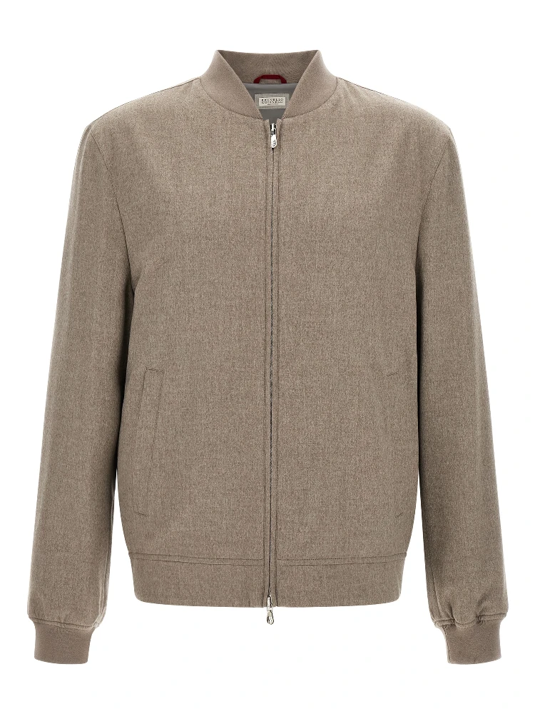 Gray Cashmere Bomber
