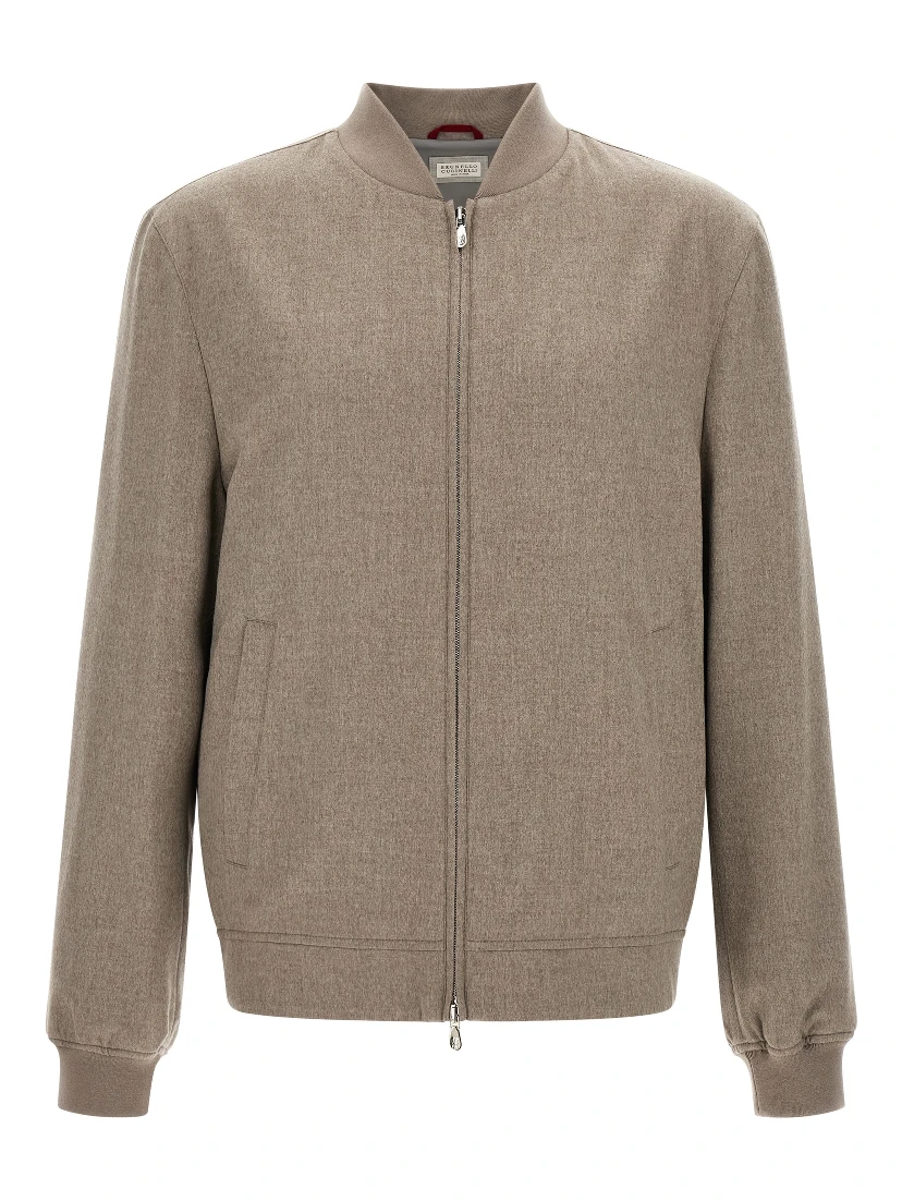 Gray Cashmere Bomber