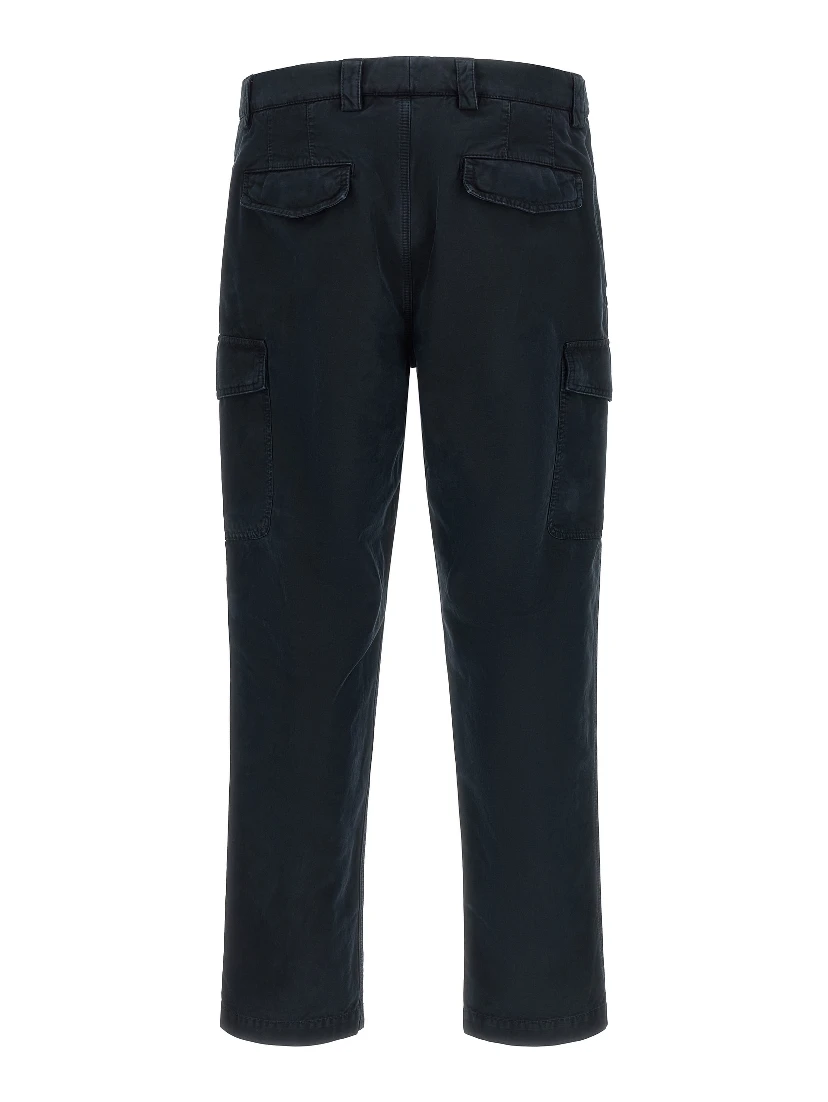 Blue Cotton Cargo Pants