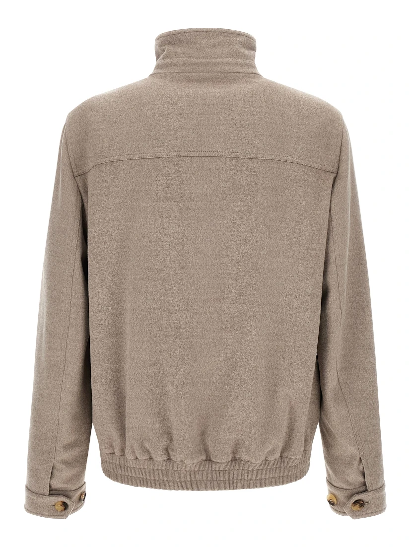 Beige Virgin Wool Bomber
