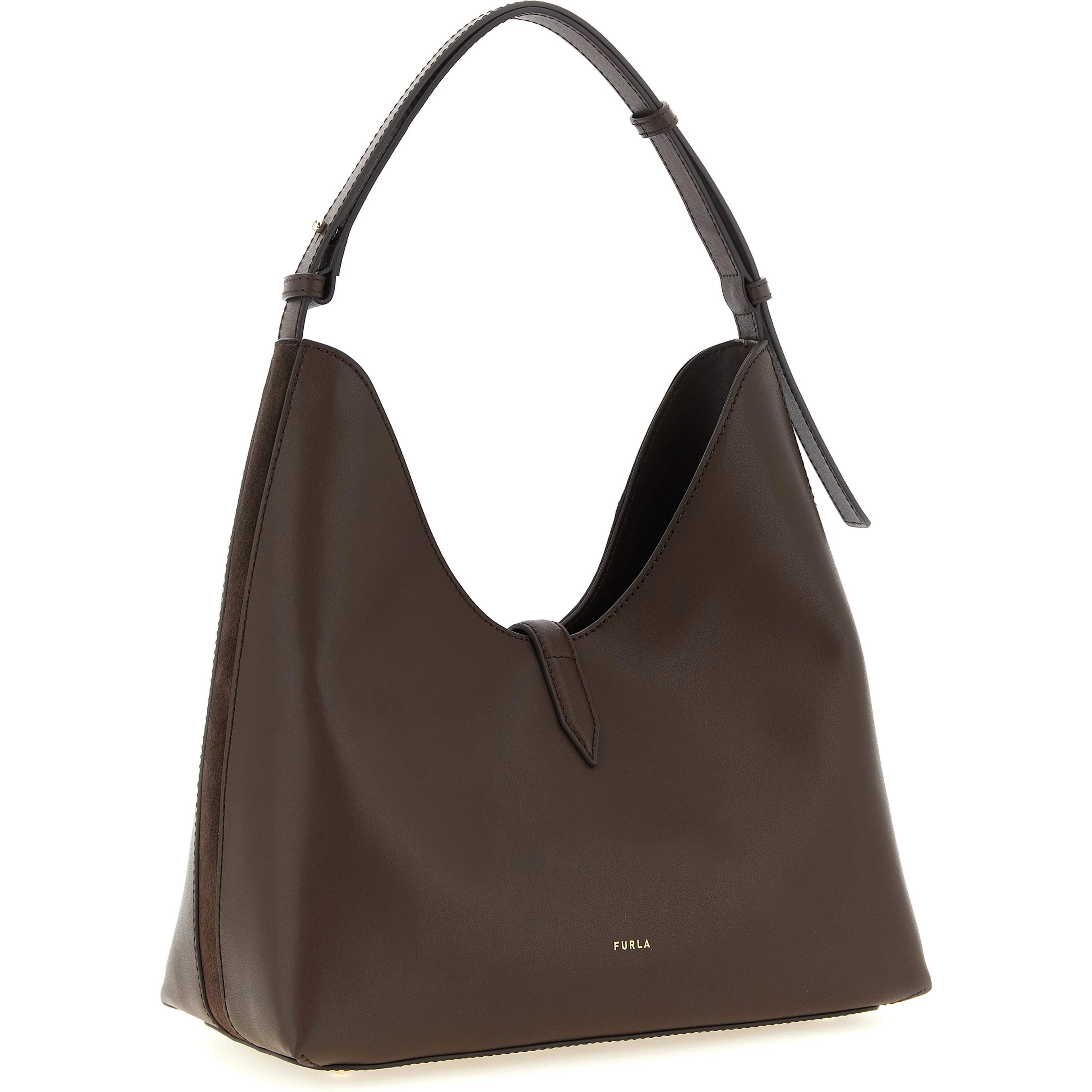 Brown Calfskin Shoulder Bag