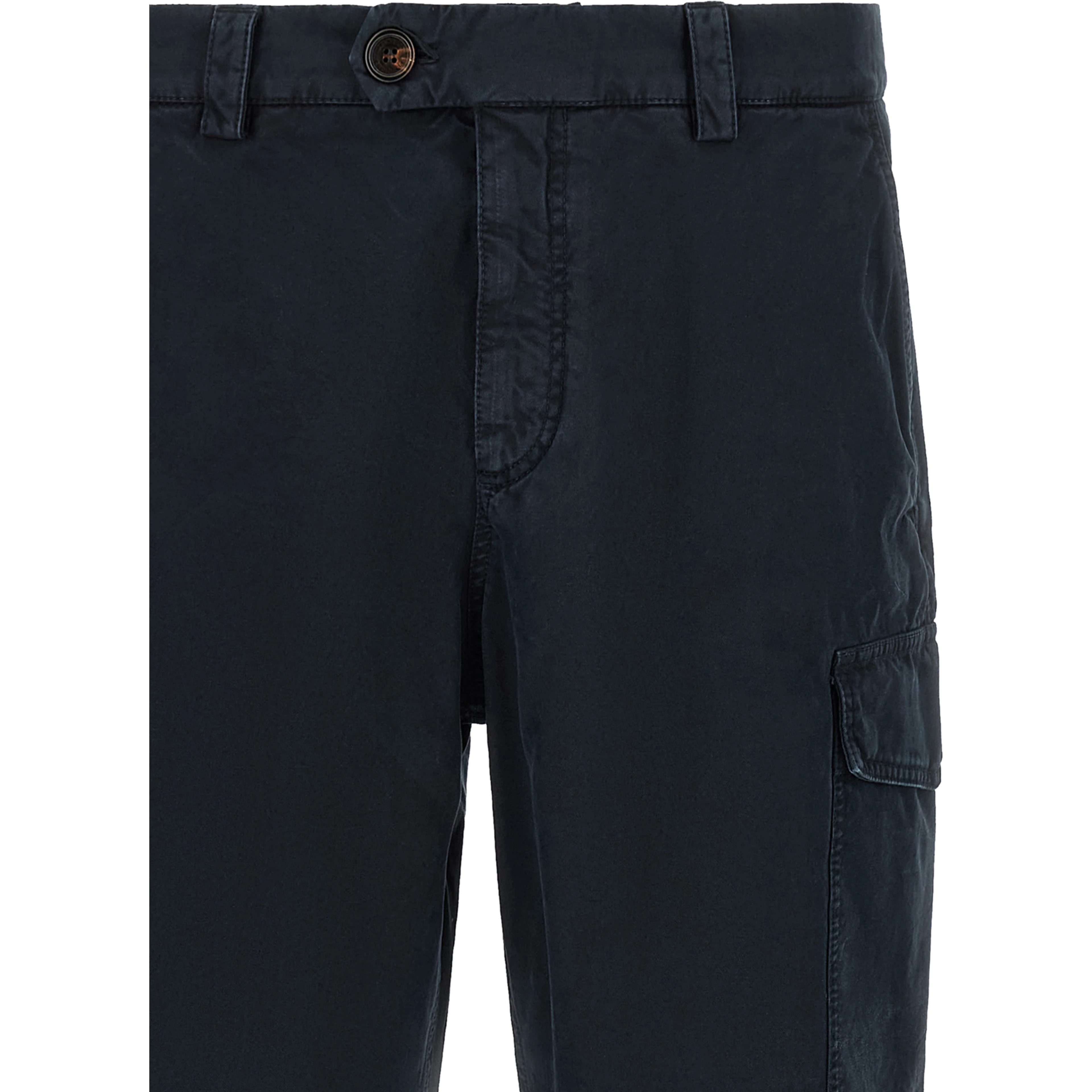 Blue Cotton Cargo Pants