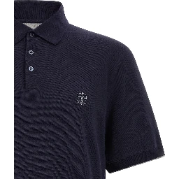 Blue Cotton Polo Shirt