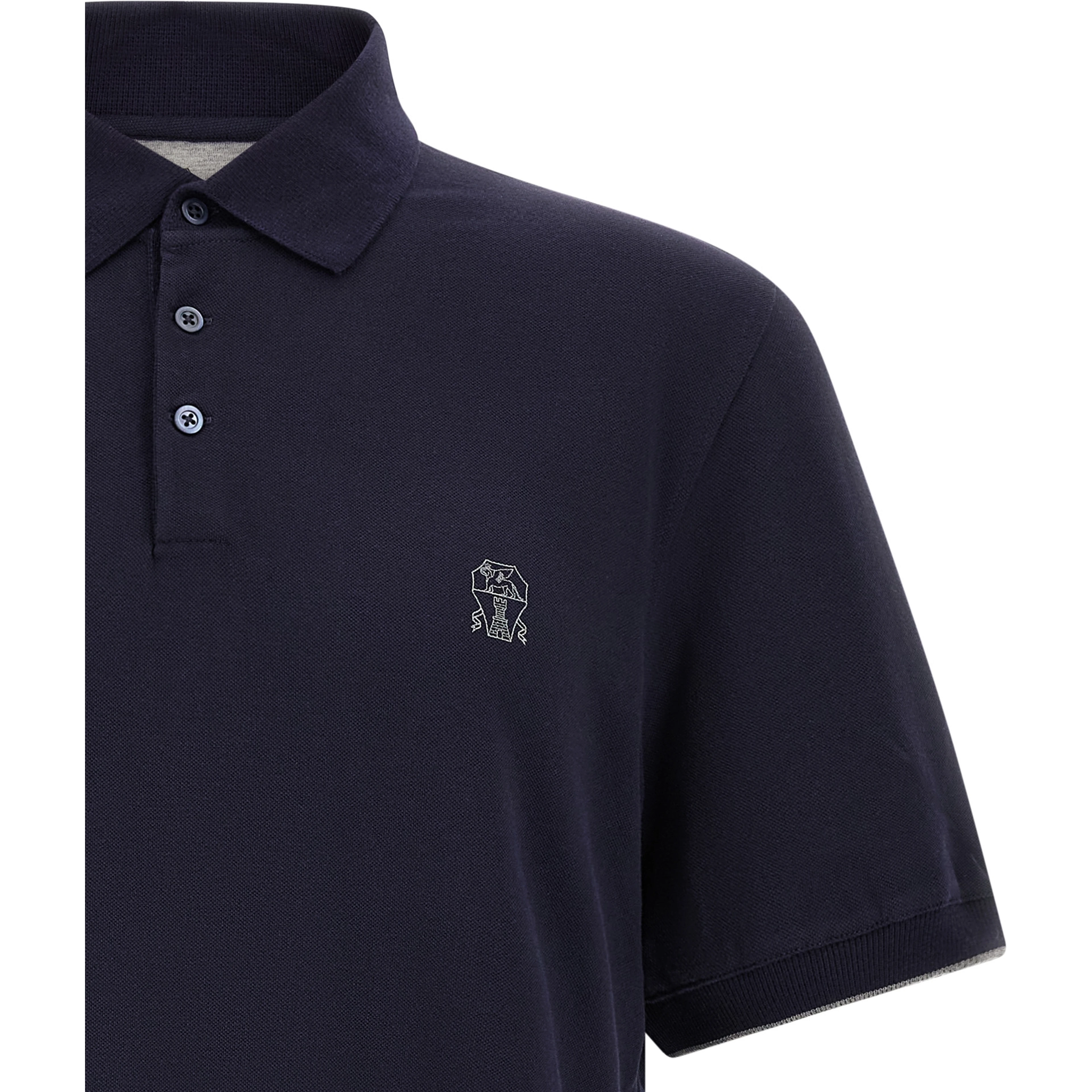 Blue Cotton Polo Shirt
