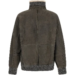 Gray Lamb Leather Leather Jacket