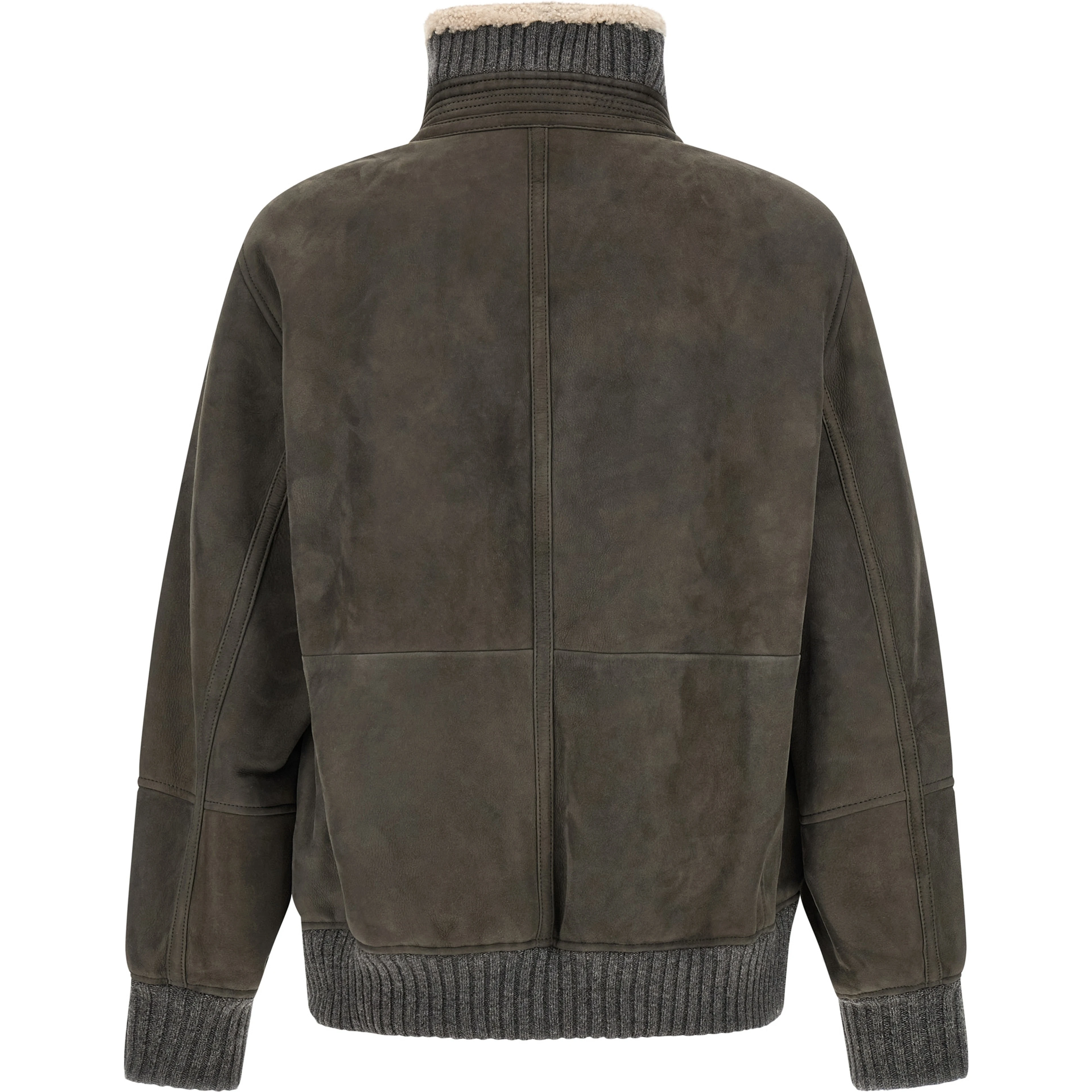 Gray Lamb Leather Leather Jacket