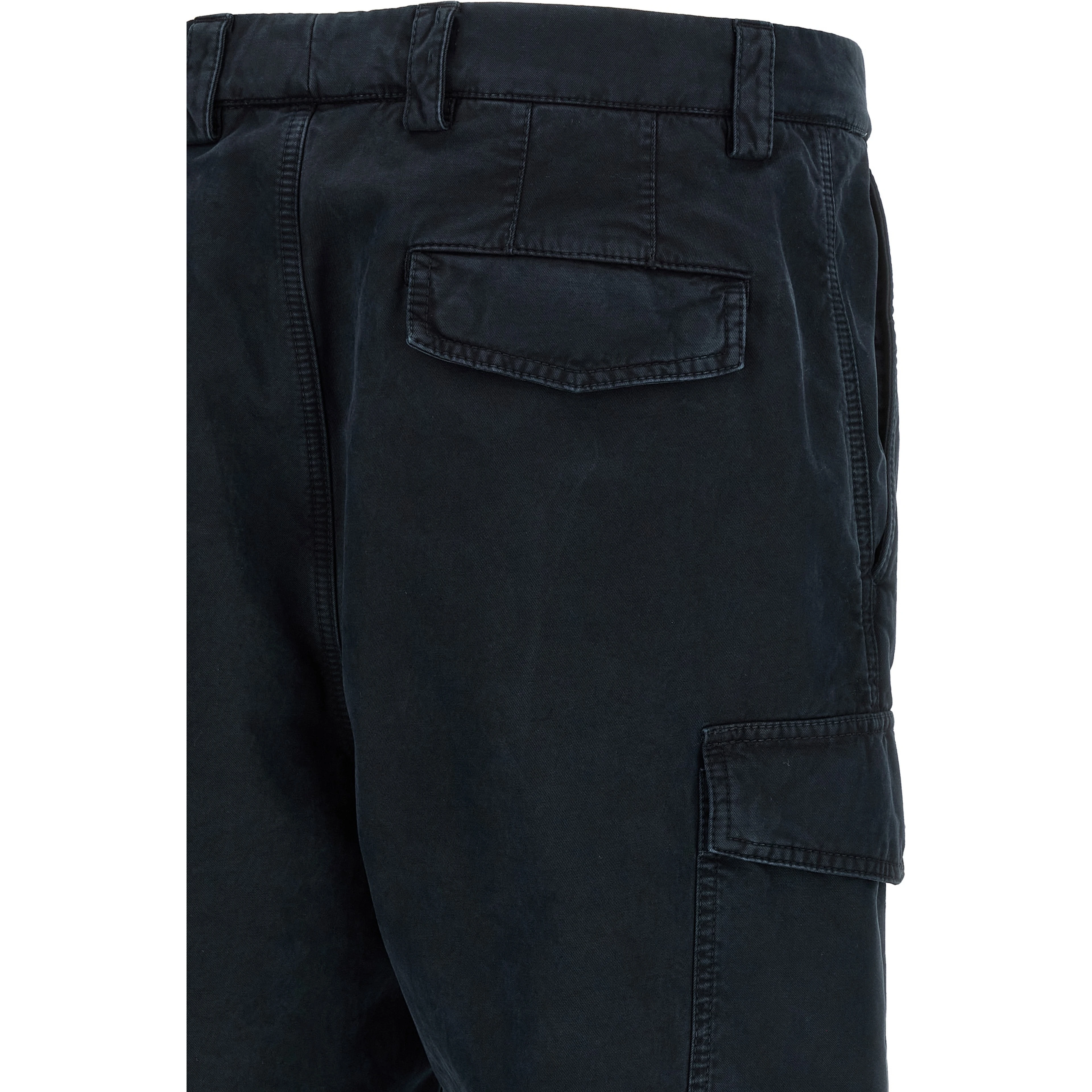 Blue Cotton Cargo Pants