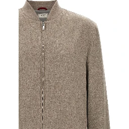 Gray Cashmere Bomber
