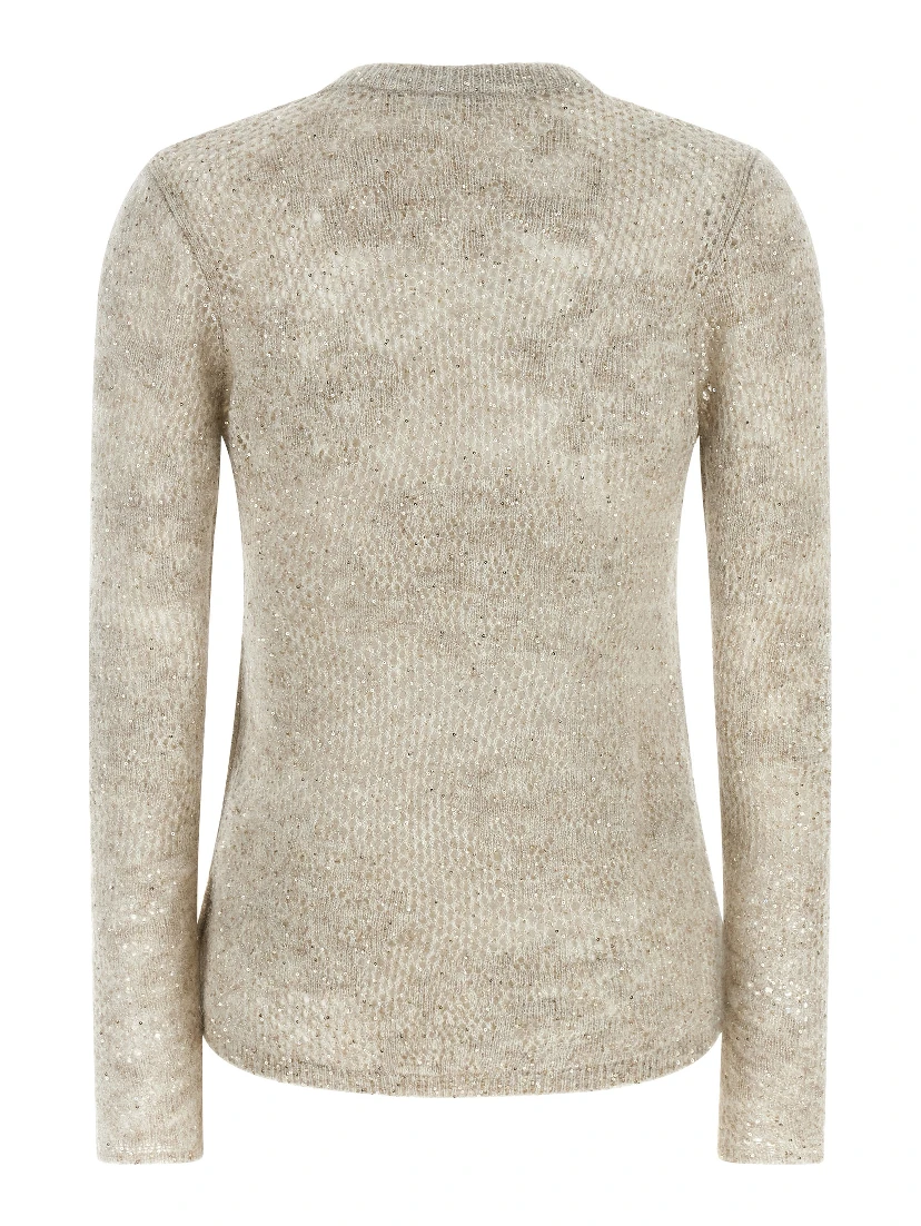 Beige Nylon Cardigan