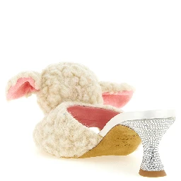 White Virgin Wool Mules