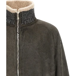 Gray Lamb Leather Leather Jacket
