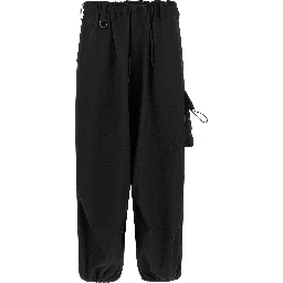 Black Polyester Cargo Pants