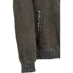 Gray Lamb Leather Leather Jacket