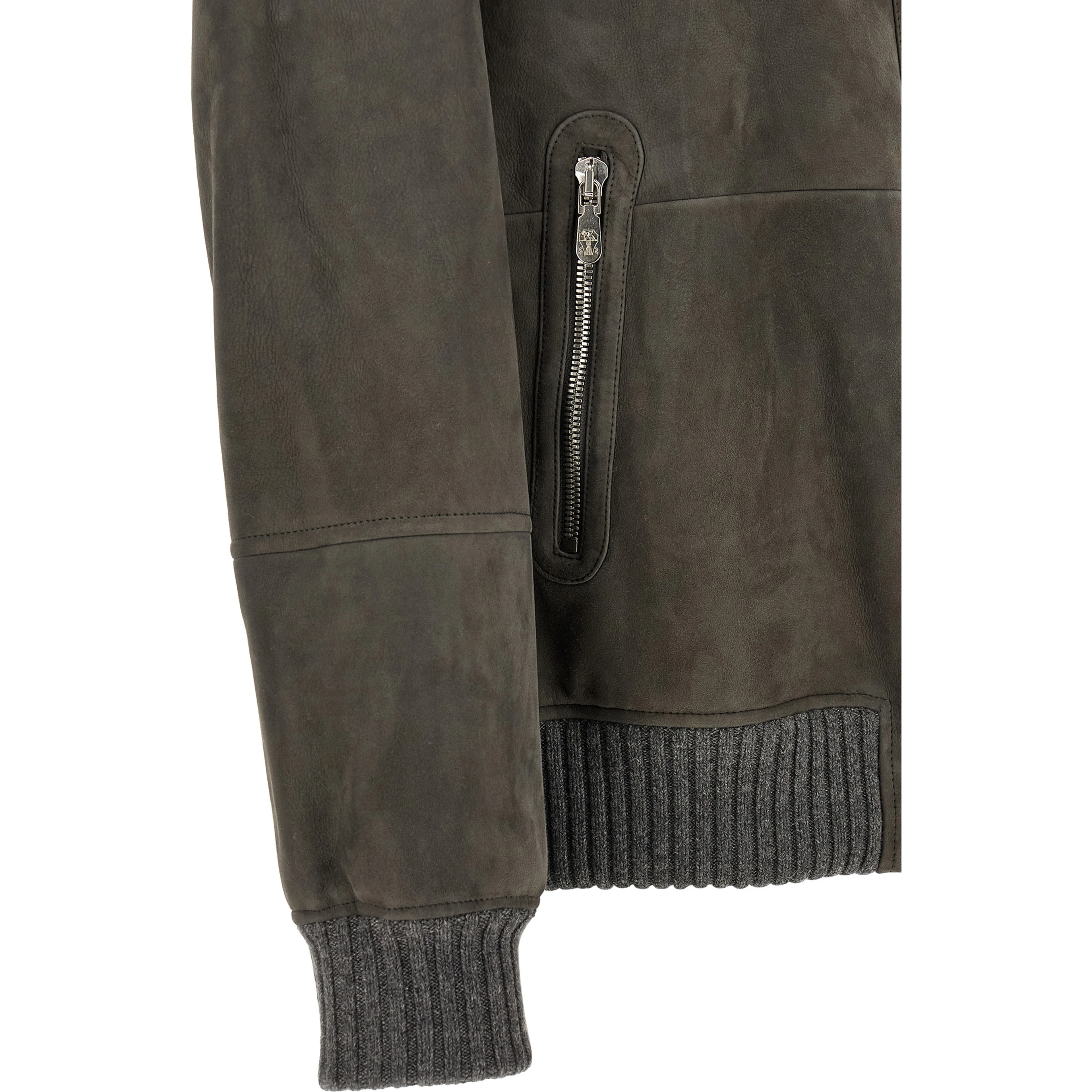 Gray Lamb Leather Leather Jacket