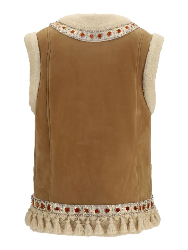 Beige Lamb Ovis Aries Aries Sleeveless Jacket alternative