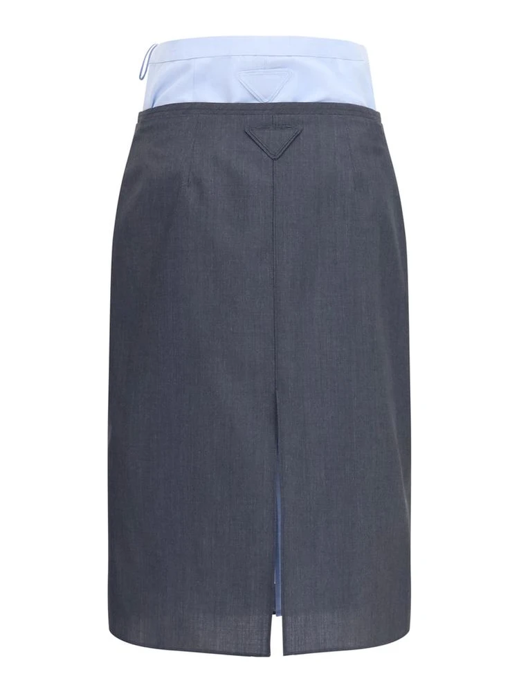 Gray Cotton Midi Skirt alternative