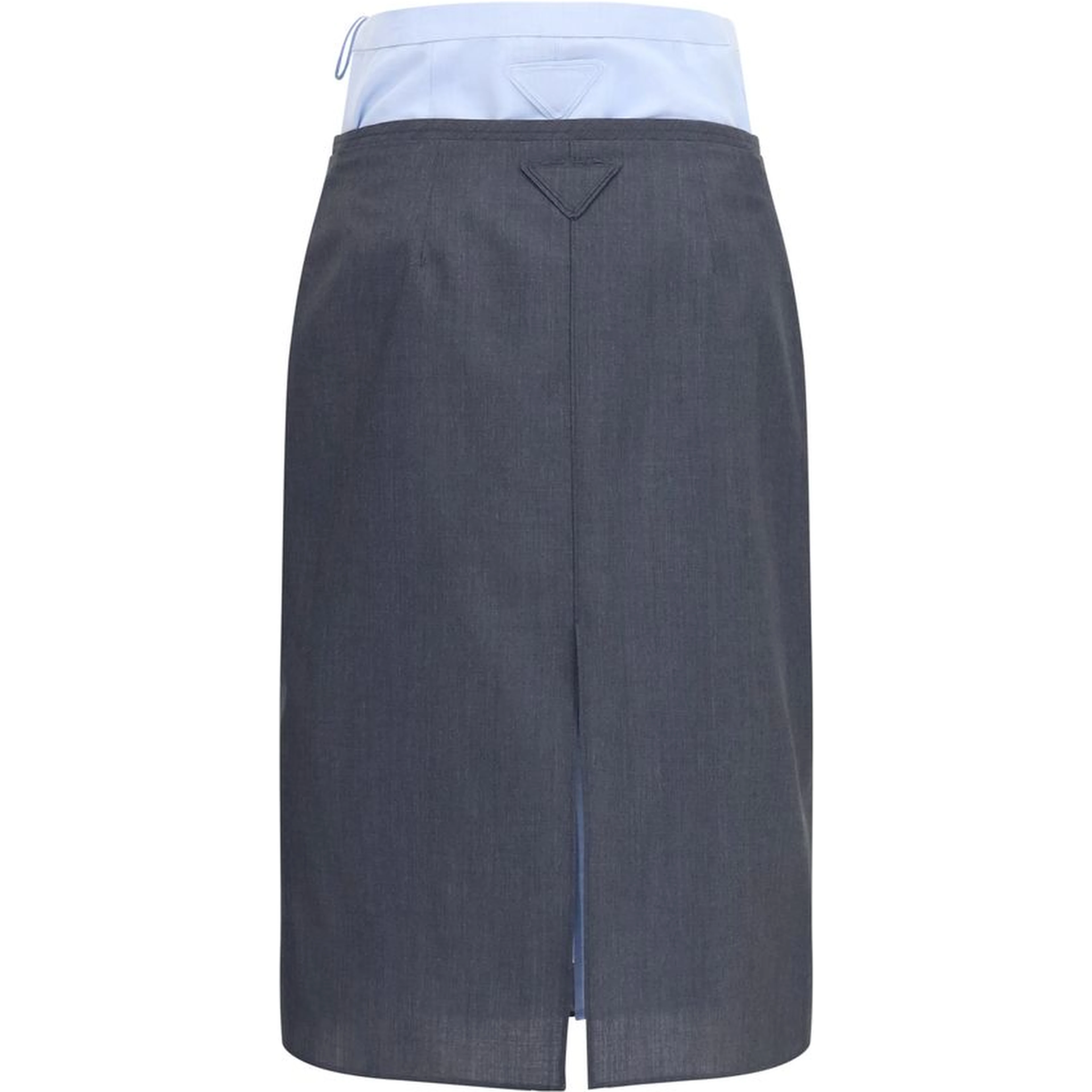 Gray Cotton Midi Skirt