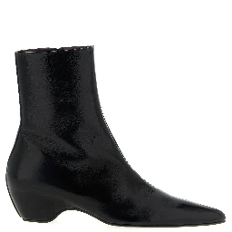 Black Calfskin Ankle Boots