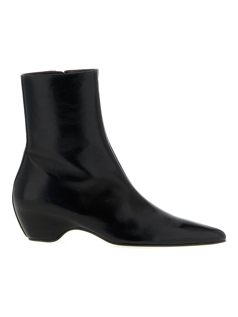 Black Calfskin Ankle Boots