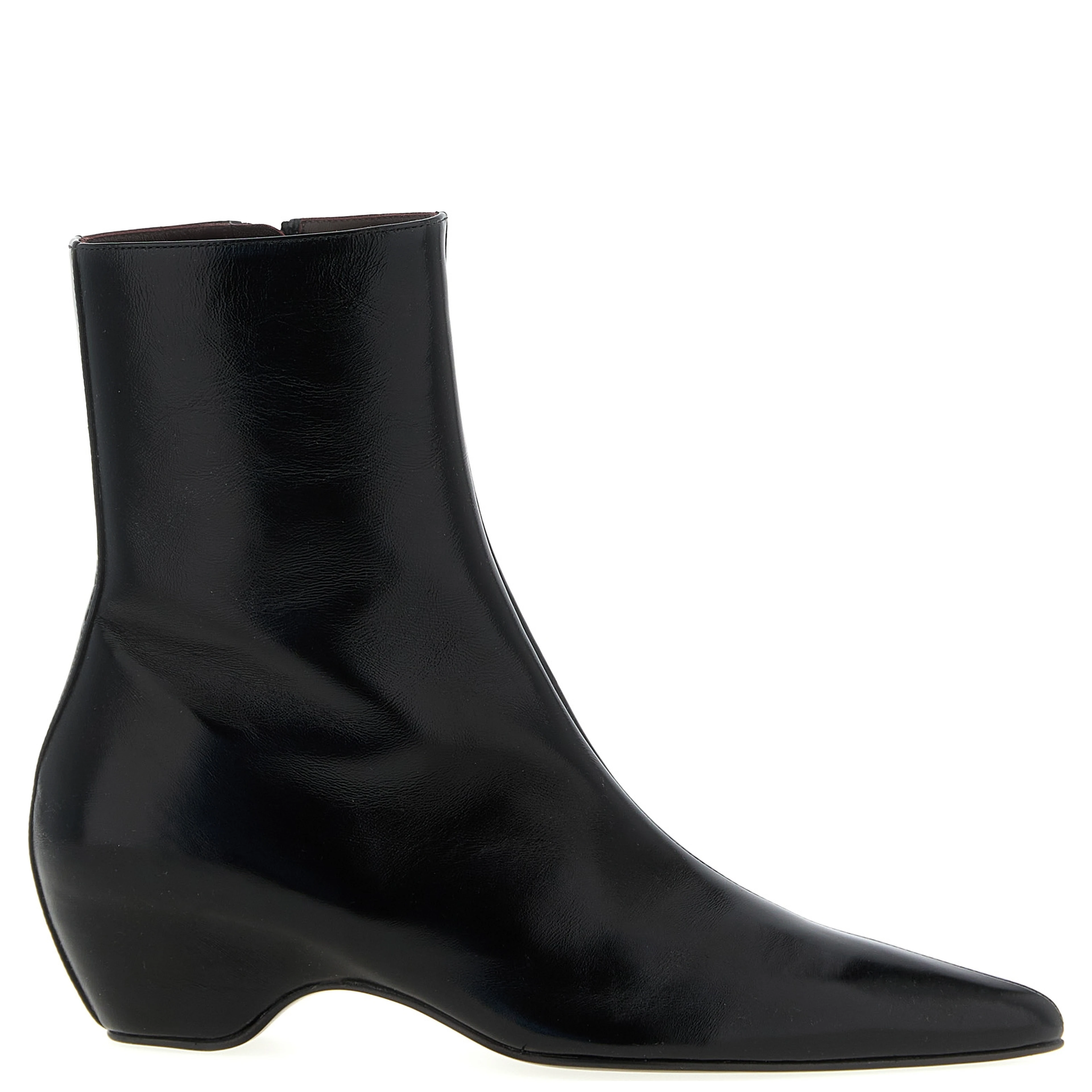 Black Calfskin Ankle Boots