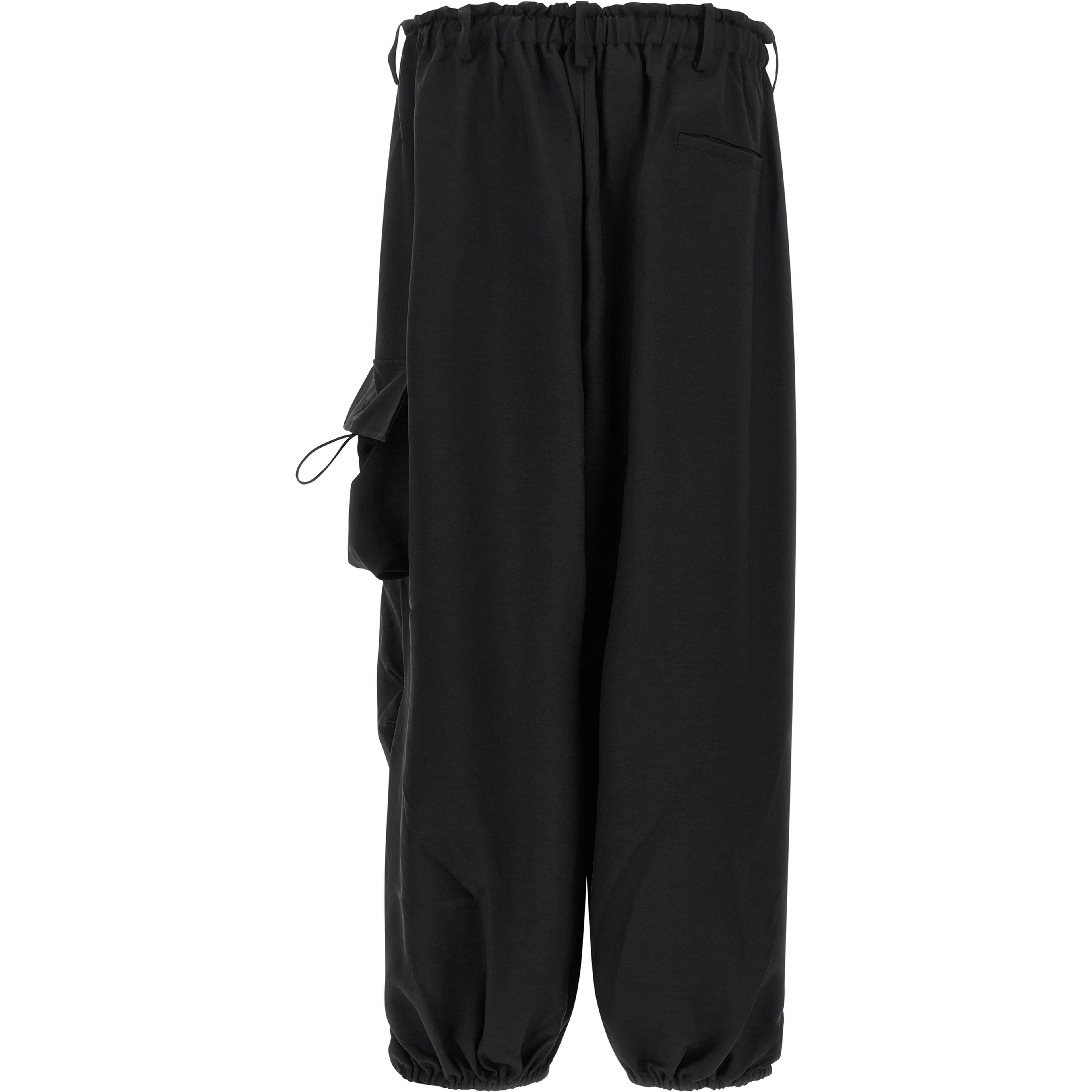 Black Polyester Cargo Pants