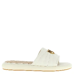 White Lambskin Slides