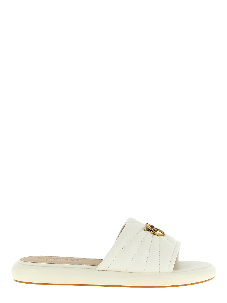 White Lambskin Slides