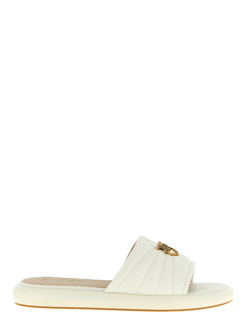 White Lambskin Slides