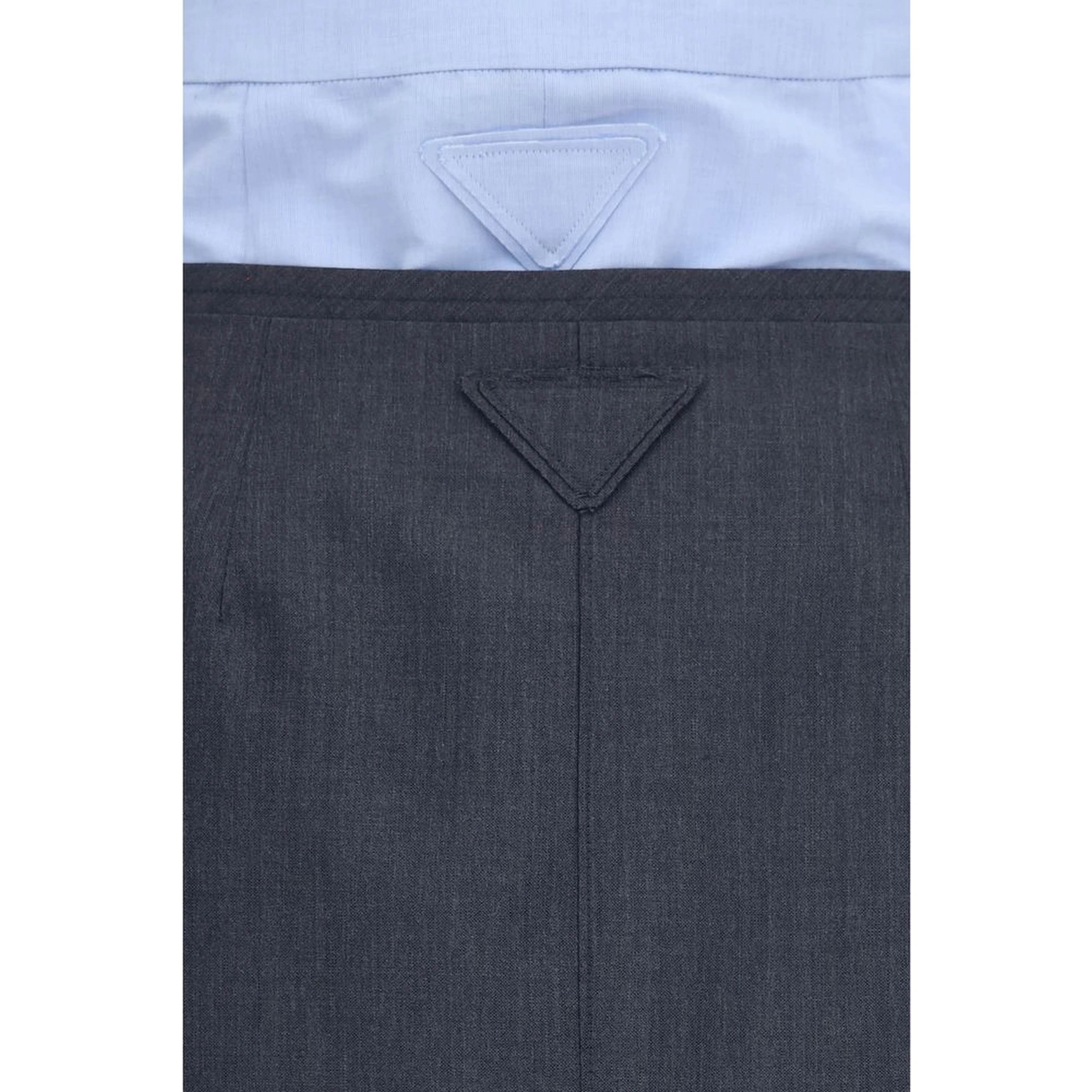 Gray Cotton Midi Skirt