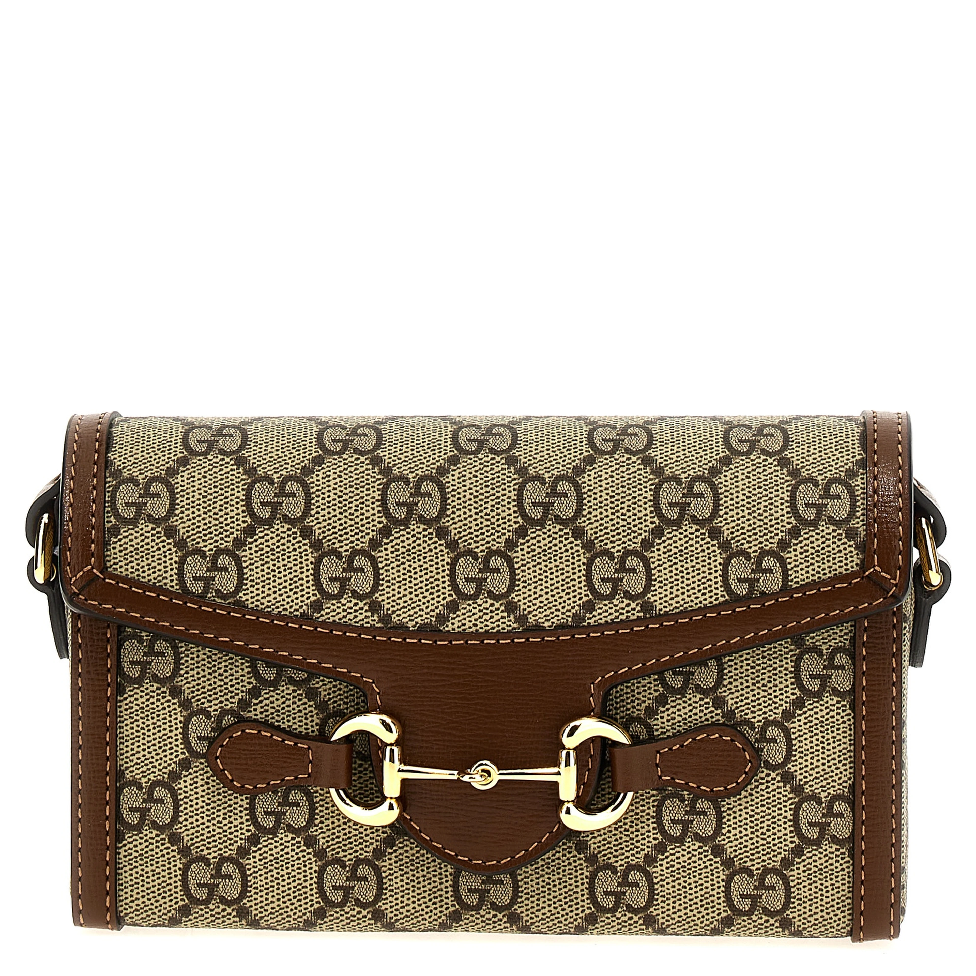 Brown Polyethylene Crossbody Bag