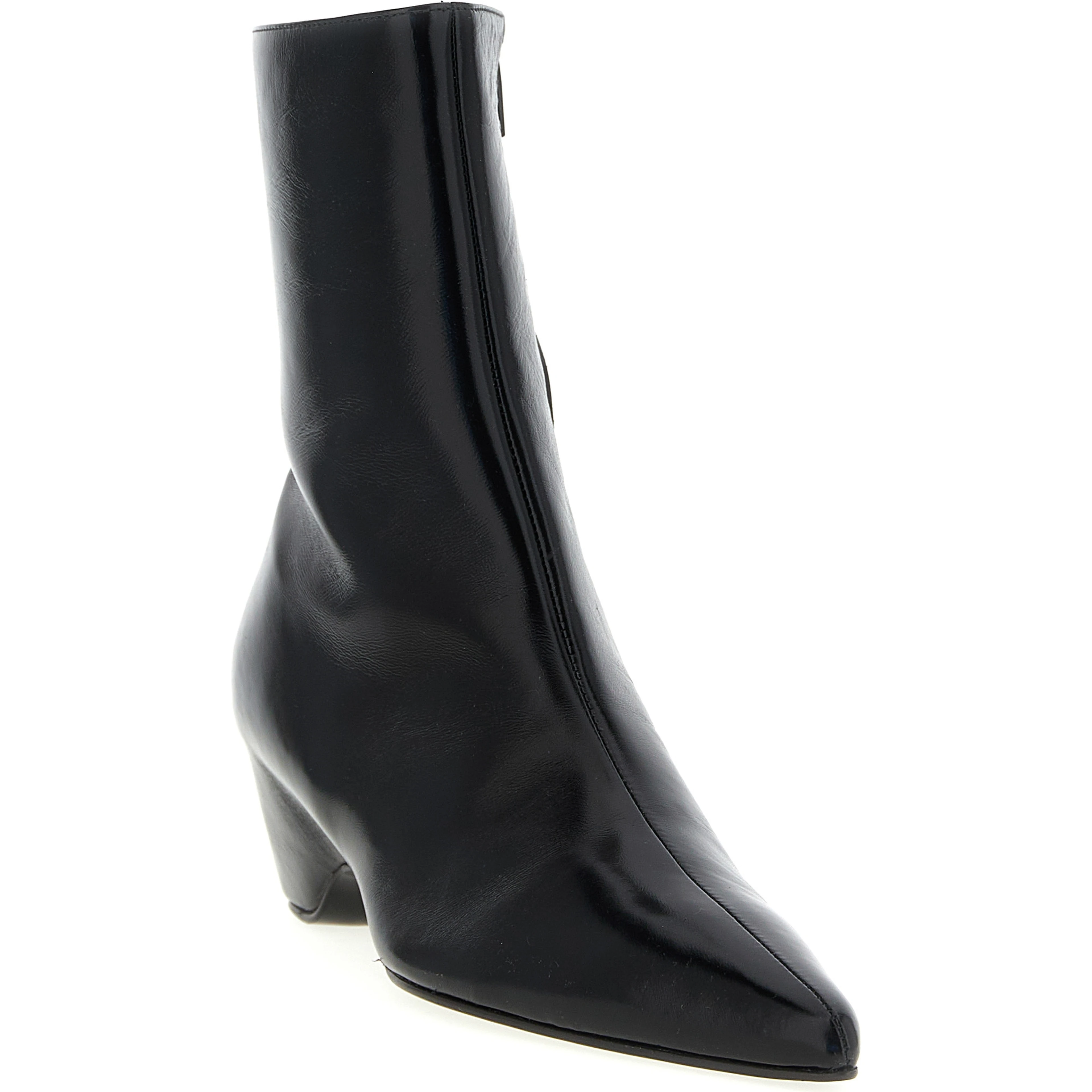 Black Calfskin Ankle Boots