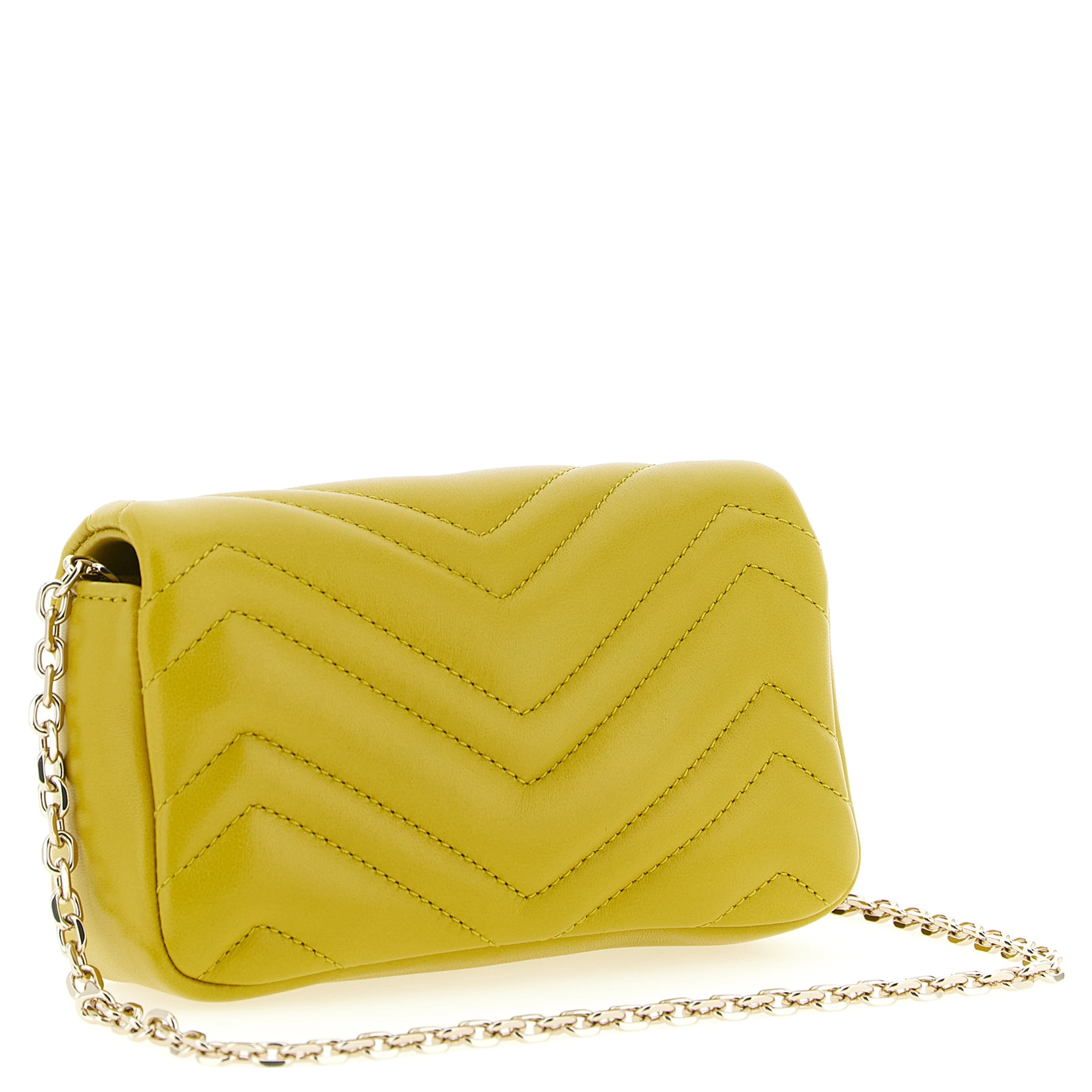 Bicolor Lamb Leather Shoulder Bag