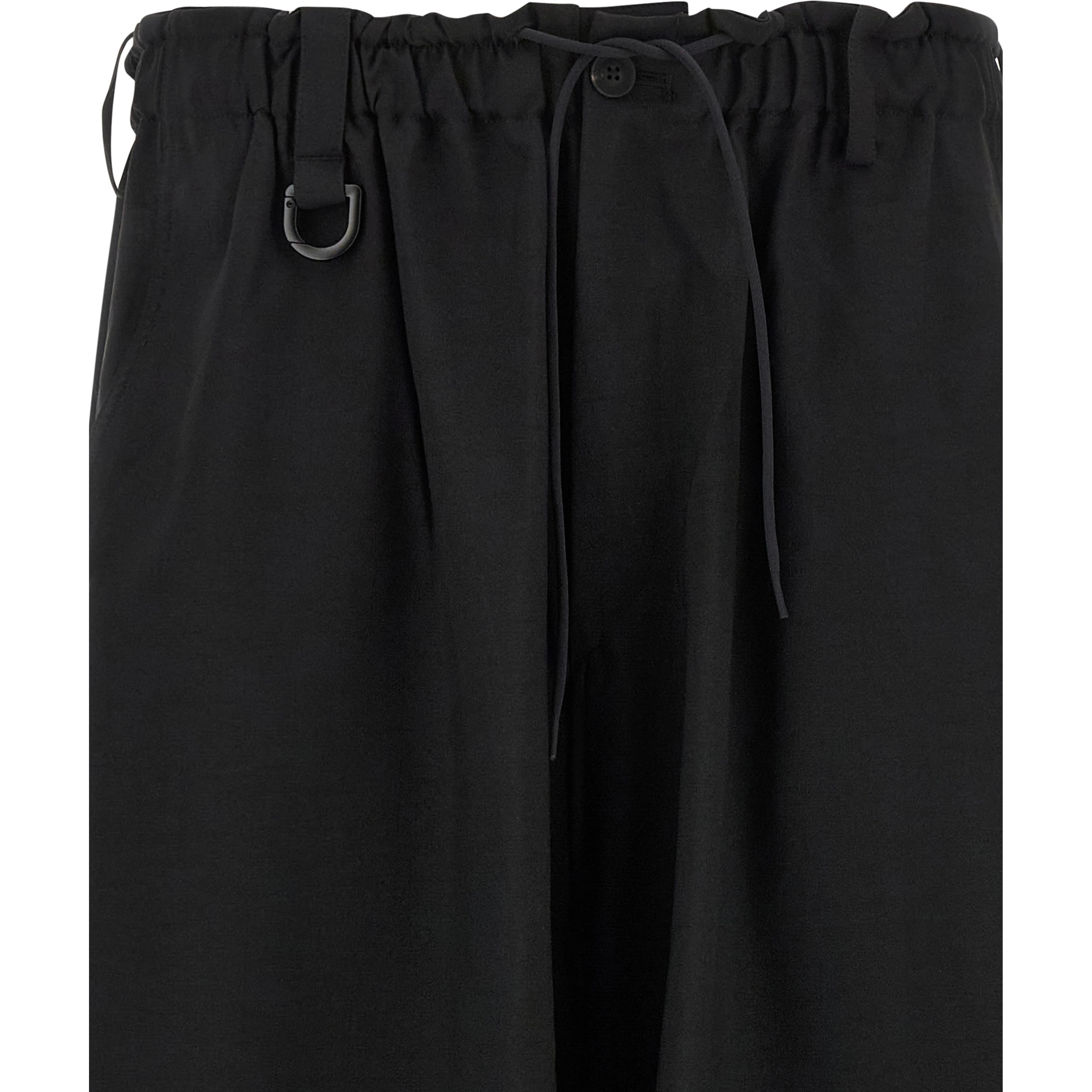 Black Polyester Cargo Pants