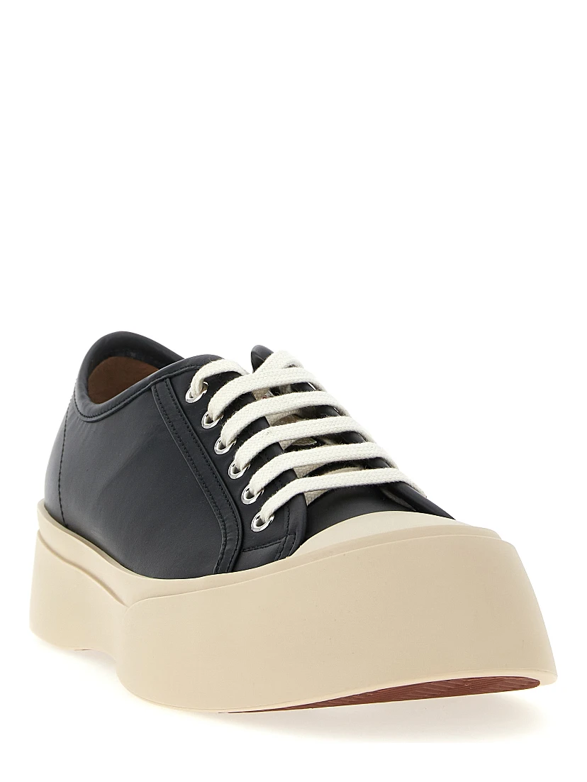 Black Calfskin Low Top Sneakers