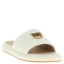 White Lambskin Slides