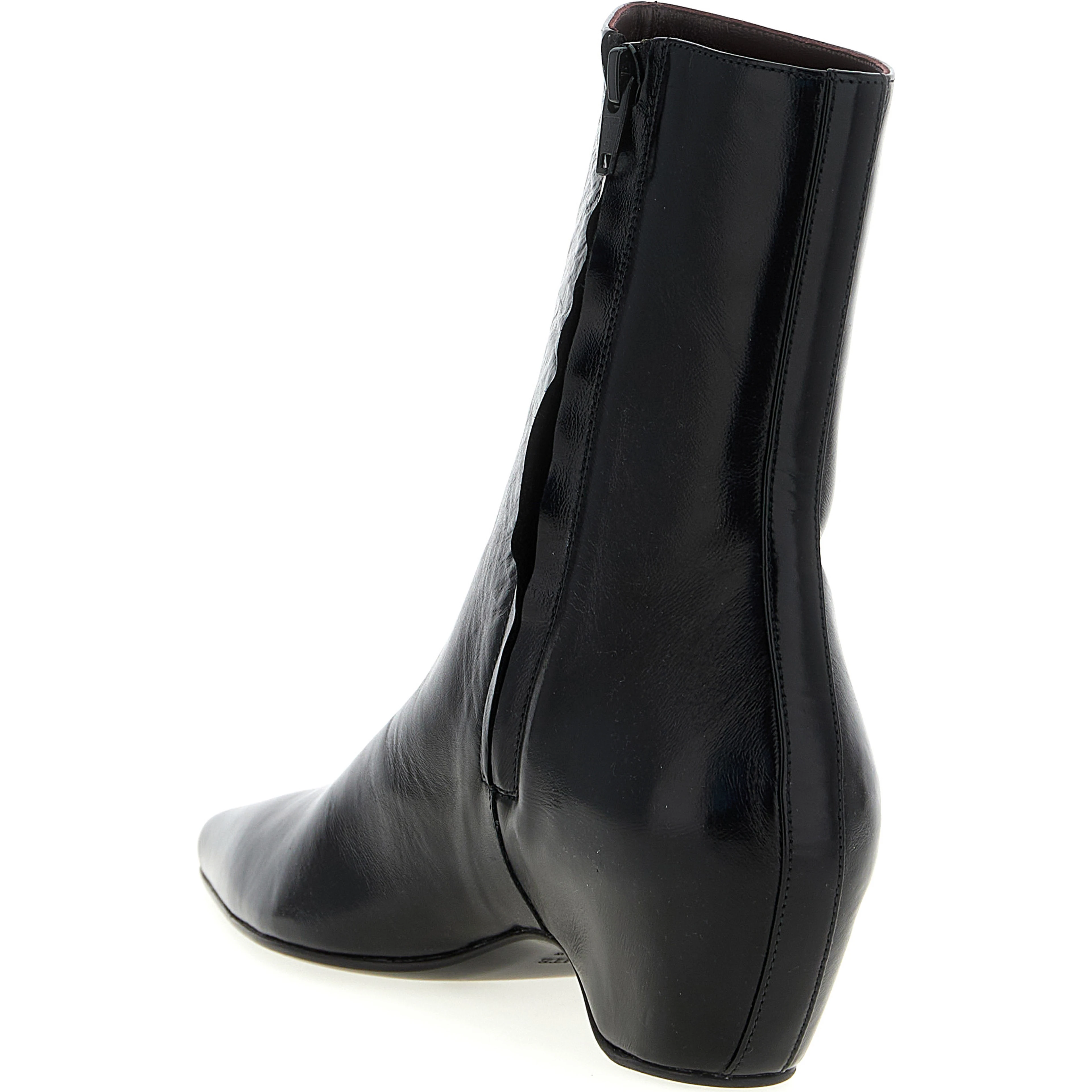 Black Calfskin Ankle Boots