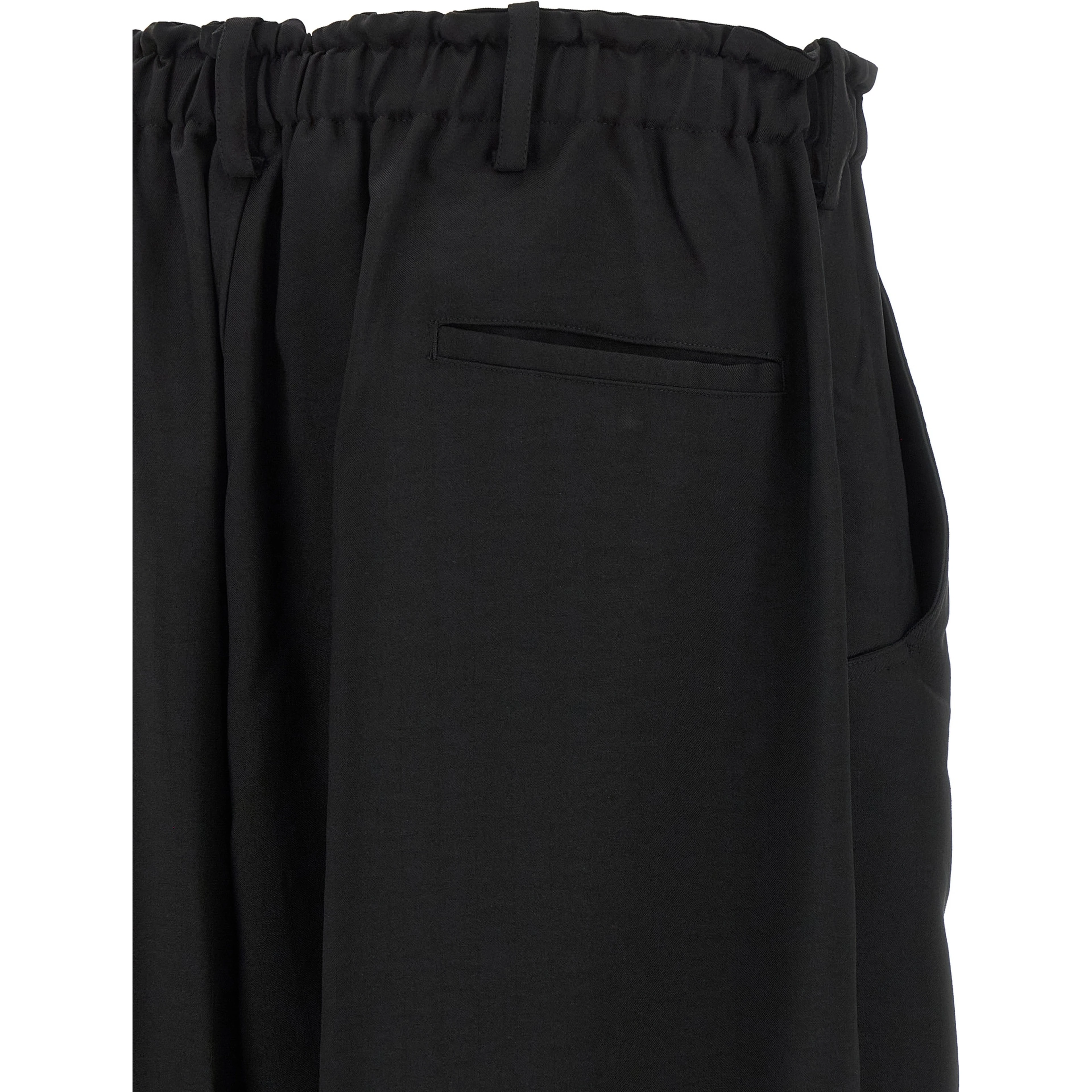 Black Polyester Cargo Pants