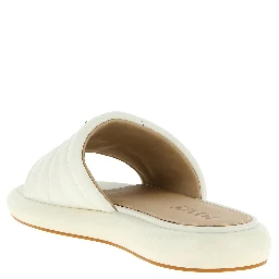 White Lambskin Slides