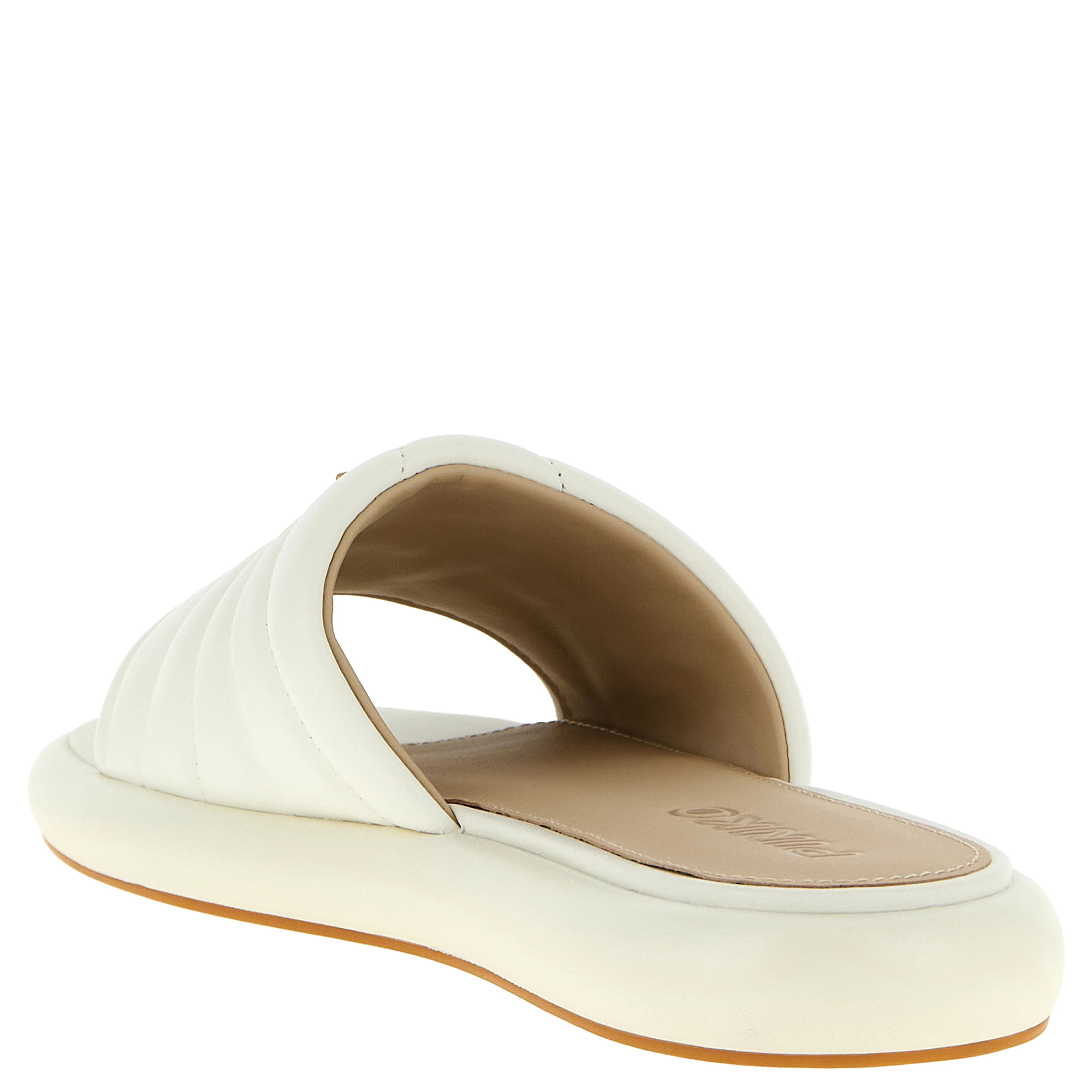 White Lambskin Slides