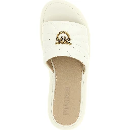 White Lambskin Slides