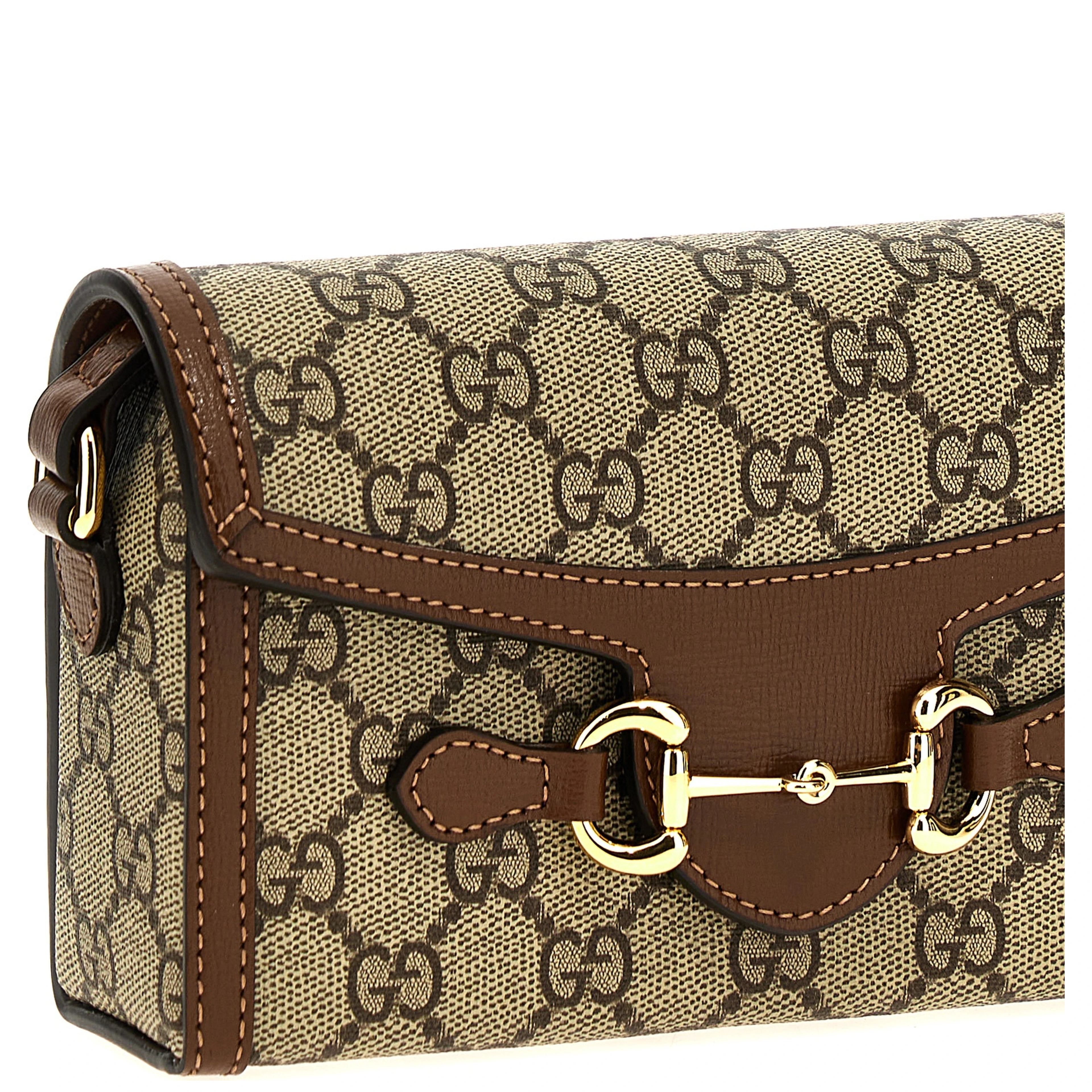 Brown Polyethylene Crossbody Bag