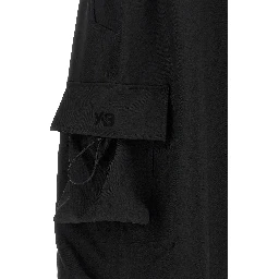 Black Polyester Cargo Pants