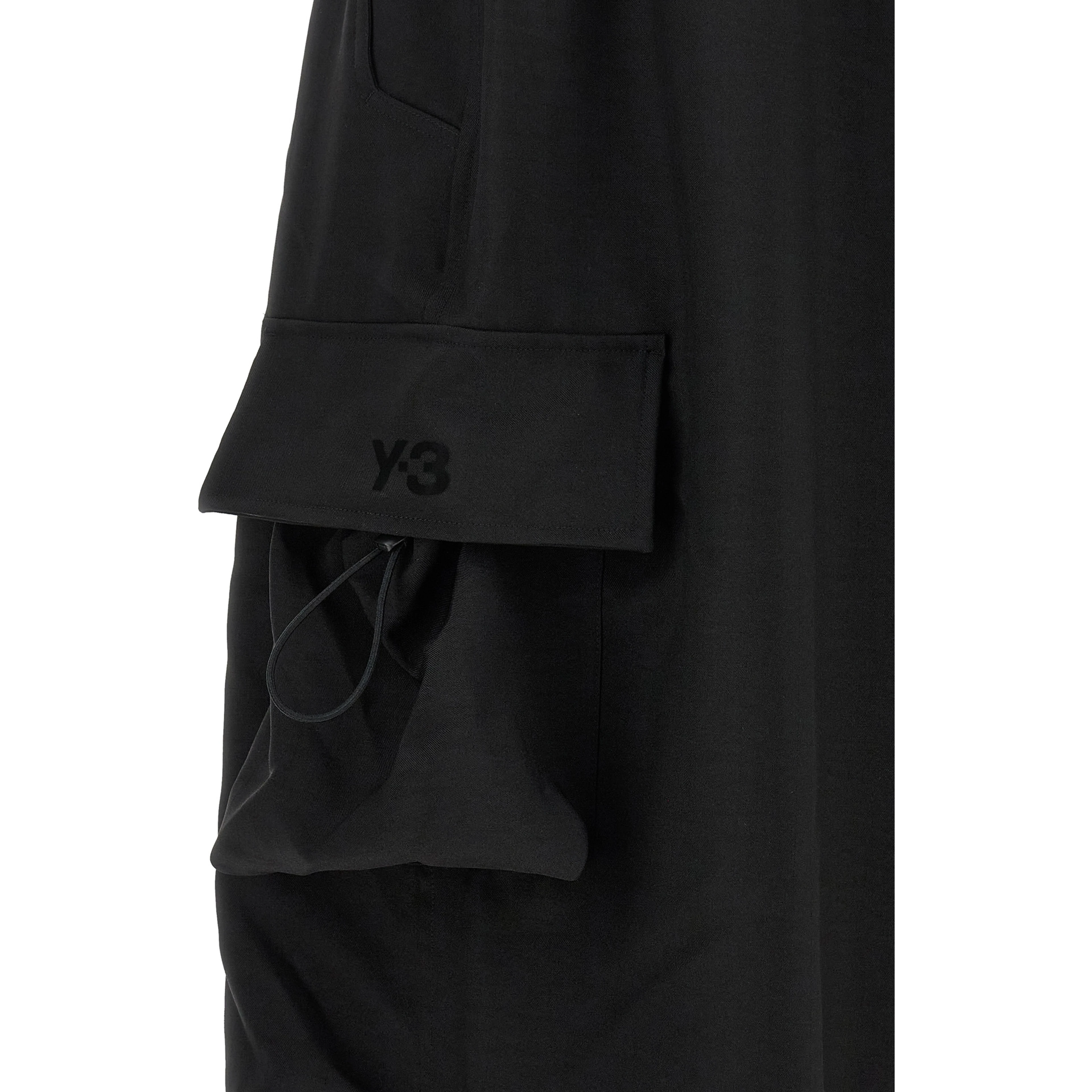 Black Polyester Cargo Pants