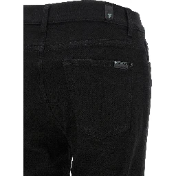 Black Cotton Bootcut Jeans