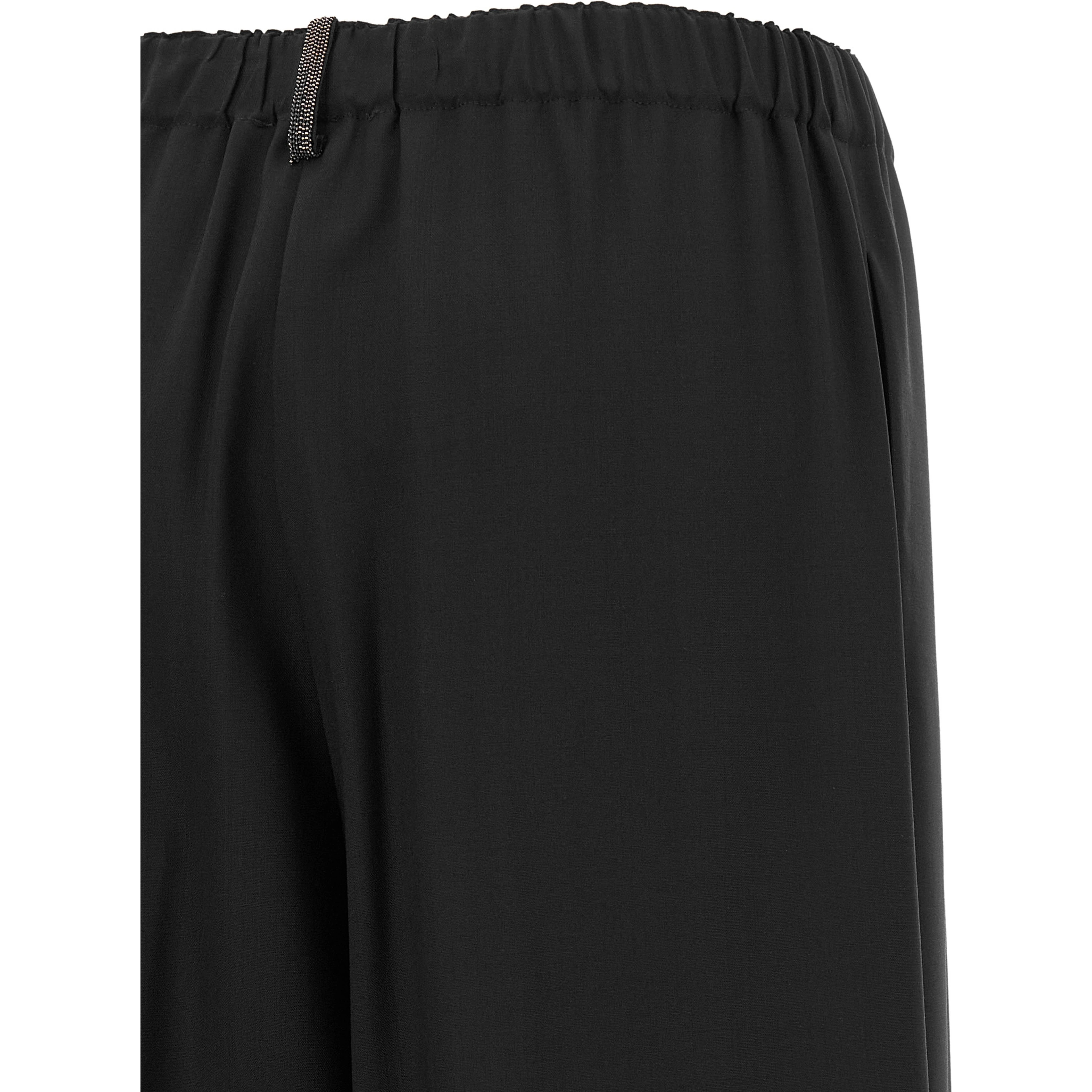 Black Virgin Wool Casual Pants