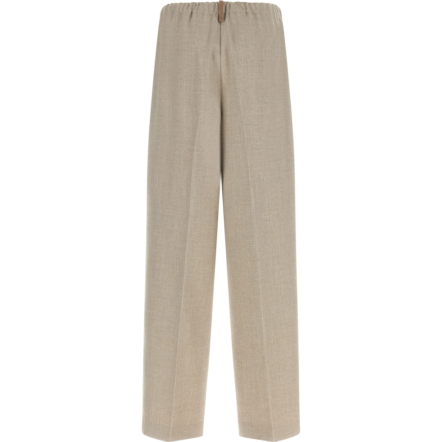 Beige Polyester Casual Pants
