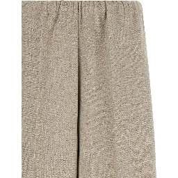 Beige Polyester Casual Pants