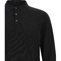 Black Virgin Wool Polo Shirt